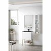 James Martin Vanities 23.6'' Single Vanity, Glossy White, Champagne Brass Base w/ Charcoal Black Composite Stone Top 805-V23.6-GW-CB-CH